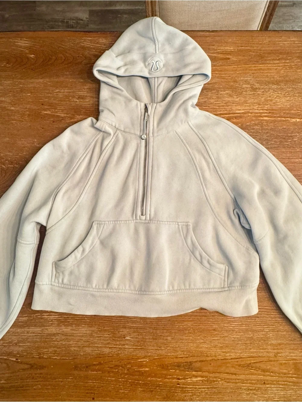 lululemon athletica powder blue scuba oversized  Half-Zip Hooded Pullover